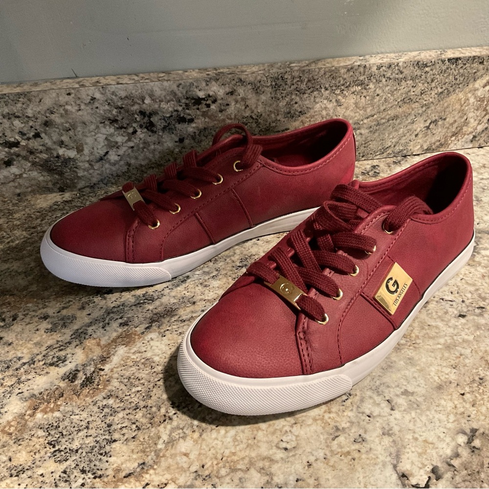 Women’s G Los Angeles Lace Up Sneakers Red SZ 8.5